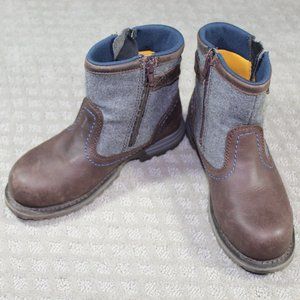 CAT Steel Toe Brown and Grey Leather Boots Size: 5.5
